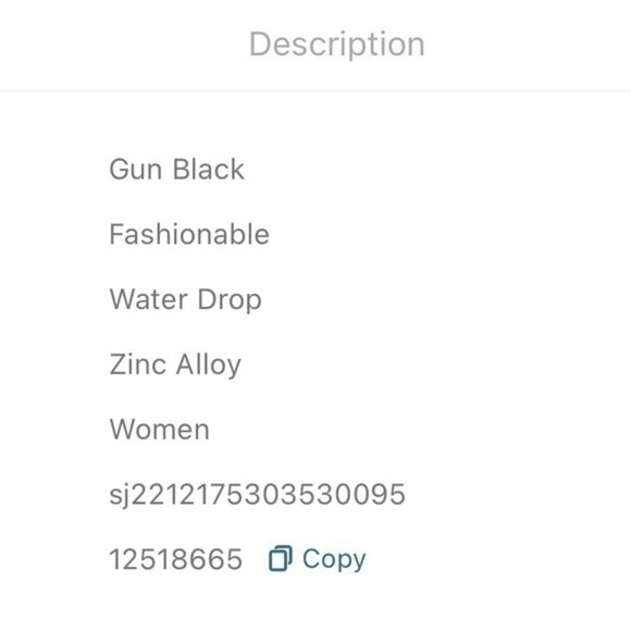 Gun Black Water Drop Earrings - Picture 5 of 6